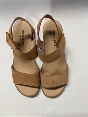 Josef Seibel Casual Tan Suede Slingback Sandals